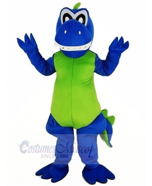 Smiling Blue Dragon Mascot Costume Animal