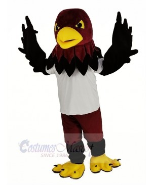 Cool Black Hawk with White T-shirt Mascot Costume Animal