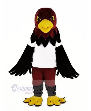 Cool Black Hawk with White T-shirt Mascot Costume Animal