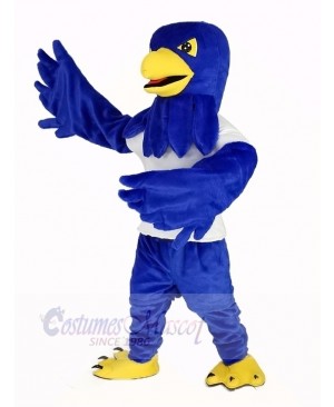 Cool Blue Hawk with White Coat Mascot Costume Animal