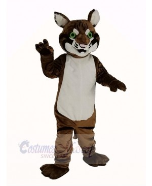 Brown Bobcats with Green Eyes Mascot Costume Animal