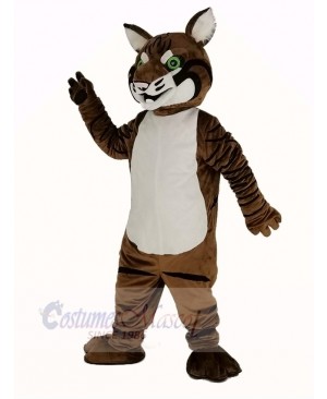 Brown Bobcats with Green Eyes Mascot Costume Animal