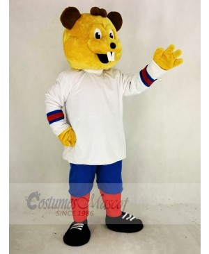 Brown Beaver with White Coat Mascot Costume Animal