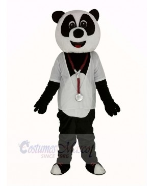 Doctor Panda with White Shirt Mascot Costume