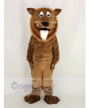 Brown Lion with White Beard Mascot Costume Animal