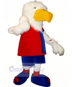 Cute White Eagle Mascot Costumes Cartoon