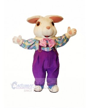 White Furry Easter Bunny Mascot Costumes Cartoon