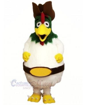 White Furry Rooster Mascot Costumes Cartoon