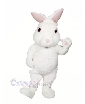 White Fuzzy Bunny Mascot Costumes Cartoon