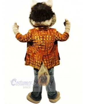 Cool Wolf with Jacket Mascot Costumes Cartoon