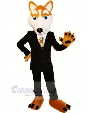 Gentlemanly Wolf with Suit Mascot Costumes Cartoon