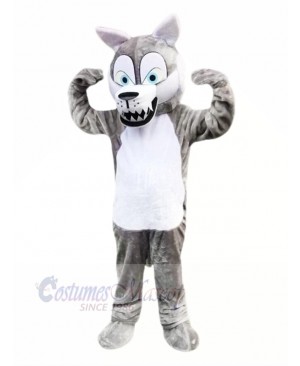 Fierce Grey Wolf Mascot Costumes Cartoon