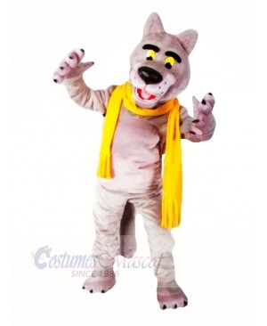 Fashion Wolf with Scarf Mascot Costumes Cartoon	