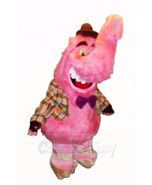 Pink Male Elephant Mascot Costume Cartoon