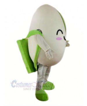 Smiling Pistachio Mascot Costume Cartoon