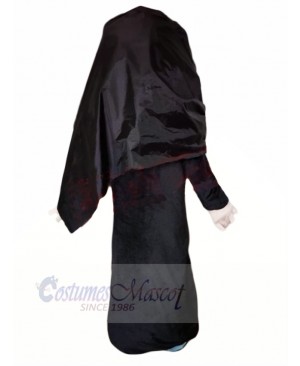 Cute Arab Girl in Black Dress Mascot Costume