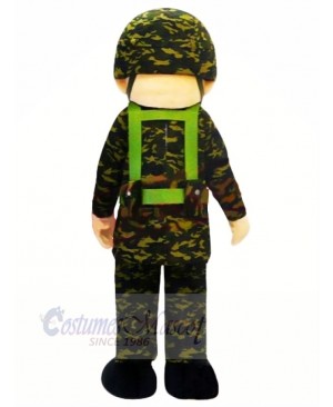 Cool Military Man Mascot Costume People