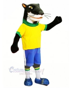 Ferret Mink with Yellow T-shirt Mascot Costume Cartoon