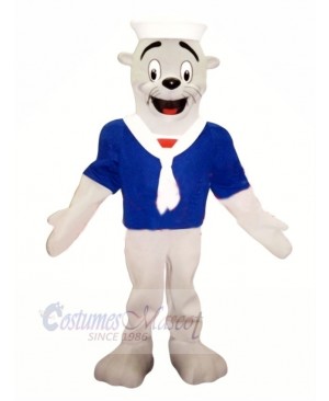 Seal with Blue T-shirt Mascot Costume Cartoon