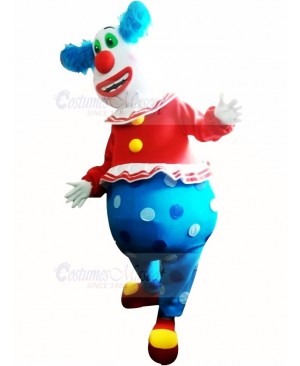 Clown with Green Eyes Mascot Costume Cartoon	