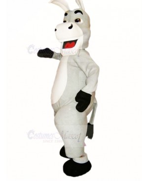 Cute Grey Donkey Mascot Costume Cartoon