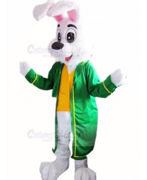 Easter Bunny Rabbit with Green Coat Mascot Costume