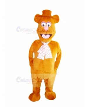 Fozzie Bear with Pink Nose Mascot Costume Cartoon