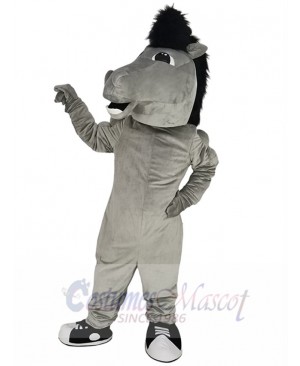 Robust Grey Mustang Mascot Costume Animal