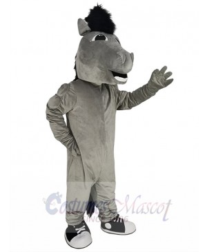 Robust Grey Mustang Mascot Costume Animal