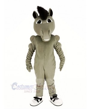 Grey Power Mustang Horse Mascot Costume