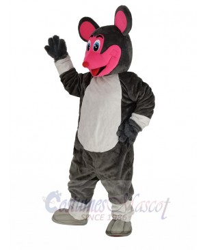 Smiling Mouse with Red Face Mascot Costume