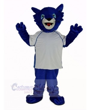 Blue Bobcats with White Shirt Mascot Costume Animal