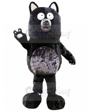Silly Black and Grey Dog Mascot Costume Animal