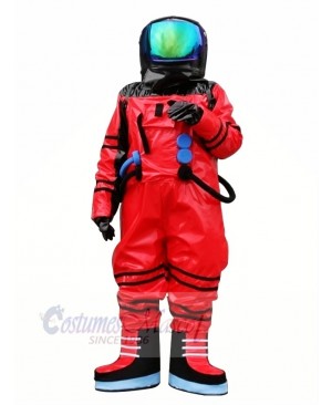 Red Astronaut Spaceman Mascot Costume Adult