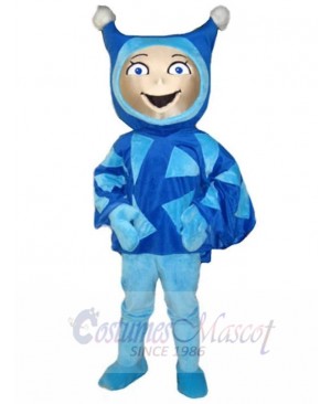 Happy Blue Elf Mascot Costume Cartoon