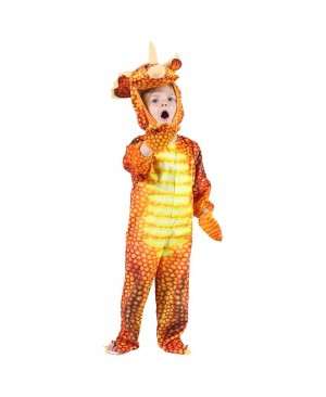 Red Triceratops Dinosaur Costume Dinosaur Jumpsuit Halloween Christmas Dress up Gift for Kid