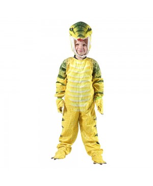 Yellow T-Rex Dinosaur Costume Dinosaur Jumpsuit Halloween Christmas Dress up Gift for Kid