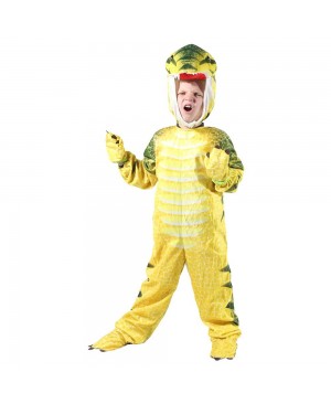 Yellow T-Rex Dinosaur Costume Dinosaur Jumpsuit Halloween Christmas Dress up Gift for Kid