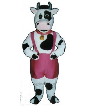 Cute Peter Porterhouse Cow with Paints, Bell & Collar Mascot Costume