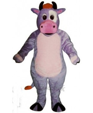 Cute Purple Cow Mascot Costume