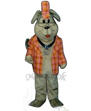 Cute Inspector Dog With Outfit Mascot Costume