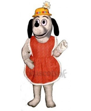 Cute Gertie Greyhound Dog with Apron & Hat  Mascot Costume