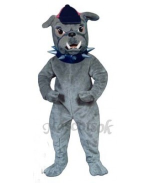 Cute Bulldog with Collar & Hat Mascot Costume