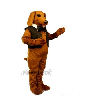 Cute Dachshund Dog with Vest & Tie Mascot Costume