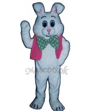 Fat Bunny Rabbit with Vest & Bowtie Mascot Costume