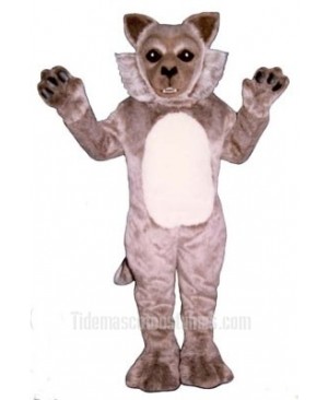 Cute Timber Wolf Mascot Costume