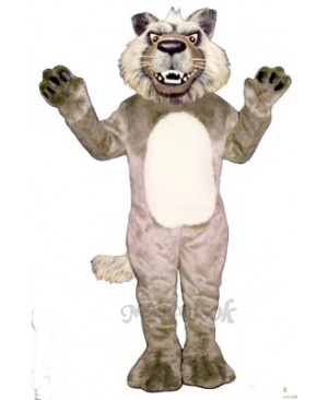 Cute Growling Wolf Mascot Costume