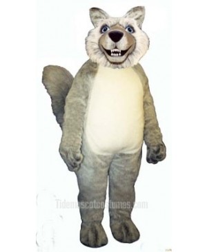 Cute Smiling Wolf Mascot Costume