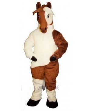 Cute Old Paint Horse Mascot Costume