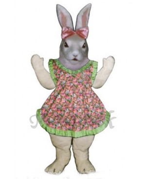 Easter Jill Bunny Rabbit with Apron & Bow Mascot Costume